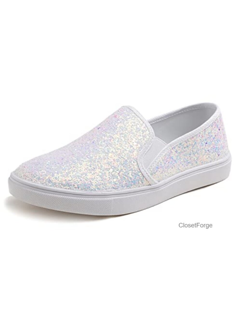 Women's Slip-On Loafers with Glitter Flats - Comfortable Casual Shoes
